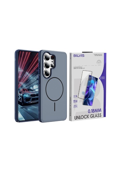 Vendas Galaxy S26 Ultra Uyumlu Joko Neksa M-safe Kapak + Bilvis Cam Ekran Koruyucu Lacivert