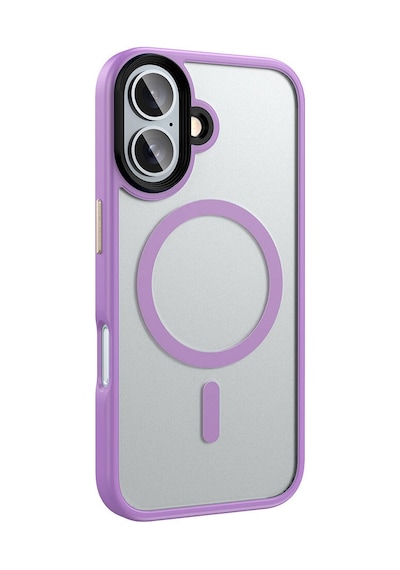 Apple Uyumlu iPhone 16 Plus Kılıf Mat Arka Yüzey Wireless Şarj Özellikli Casen Flet Magsafe Kılıf Desert Titanyum