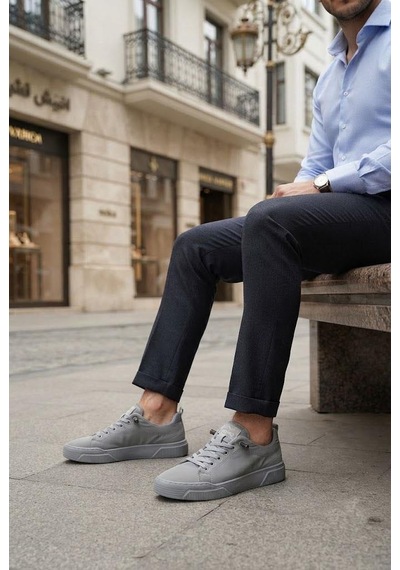 Fort Noka North Rahat Lastik Bağcıklı Sneaker Keten Erkek Ayakkabı GRİ