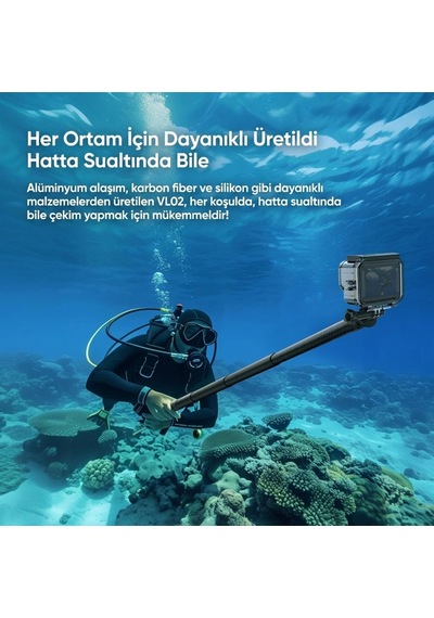 Ulanzi Vl02 2.7 Metre Karbon Fiber Uzatılabilir Selfie Çubuğu 800g Taşıma Kapasiteli - T096