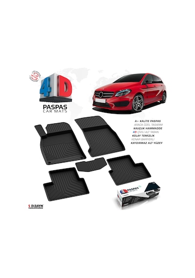Mercedes B Serisi W246 4d Havuzlu Paspas 2012-2018 A+kalite 4ds-86079-a