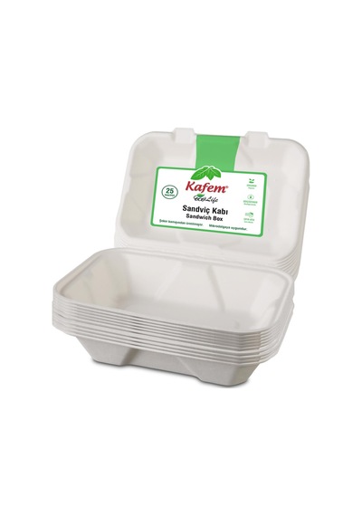 Kafem Ekolojik Sandviç Kapaklı Tabak 25 Li X 5 Paket