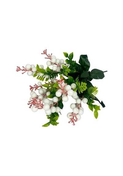 Yapay Çiçek Kokina Demet Beyaz K51 Yılbaşı Çiçeği Christmas White Berry