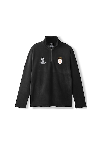 Galatasaray Ucl Erkek Yarım Zip Sweatshirt E252226 Siyah