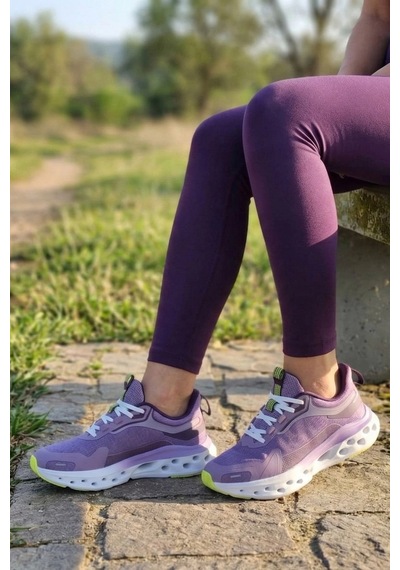 In Step Air-stride Pro: Nefes Alabilen Ve Yüksek Tabanlı Kadın Günlük Yürüyüş Ayakkabısı Mor