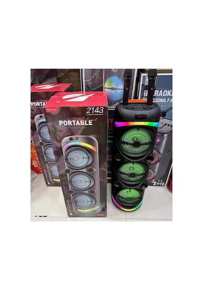Büyük Boy Çift Kablosuz Mikrofonlu Bluetooth Hoparlör Kablosuz Speaker 3x8inç