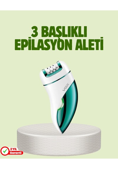 Çok Fonksiyonlu Epilatör 600mah 90 Dakika Kullanım Led Metal Başlık Su Geçirmez