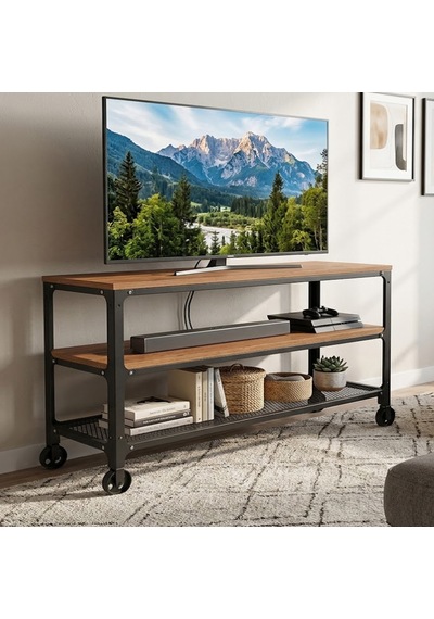 Tekerlekli Tv Sehpası Lcd Tv Ünitesi 5000 Açık Kahverengi