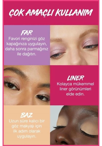 Maybelline New York Lash Sensational Sky High Cosmic Black Maskara + Color Tattoo Eye Stix Göz Farı Kaş Kalemi Courageous