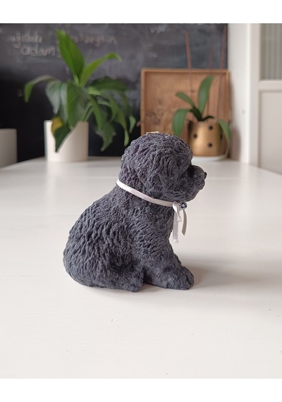 Köpek Figürlü Mum Gri 12 Cm
