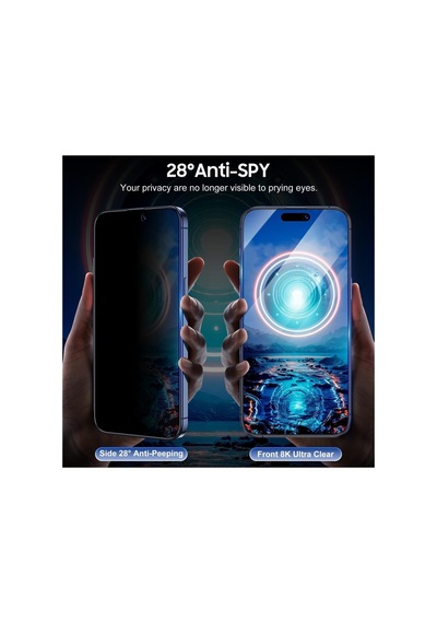 Apple iPhone Uyumlu 15 Pro Max Ekran Koruyucu Hayalet Cam Otomatik Kolay Kurulum Aparatlı Ekran Camı Fit-easy