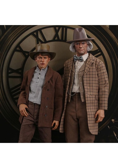 Hot Toys Marty Mcfly & Doc Brown Back To The Future Iıı Sixth Scale Figure Set - 909370 & 909369 - Bttf Mms616 / Mms617