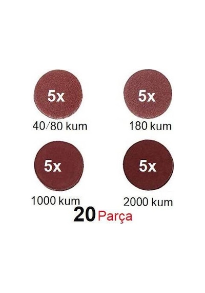 115Mm Cırtlı Zımpara Seti 80 Kum 180 Kum 1000 Kum 2000