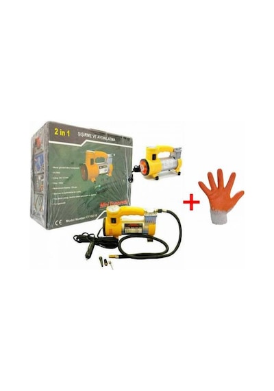 Hava Kompresörü Mini Şişirme Ve Aydınlatma Araç Lastik Pompası +