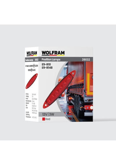 Led Yan Pozisyon Lambası Kırmızı Renk Parmak Led 12v 3w E9-r10 Belgeli
