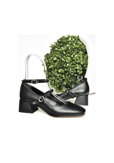 Fox Shoes R654037209 Siyah Kalın Topuklu Kadın Ayakkabı Siyah