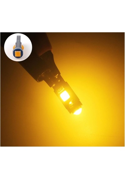 10 Adet T5 Led Mini Dipsiz Kilometre Gösterge Ambians Aydınlatma Turuncu