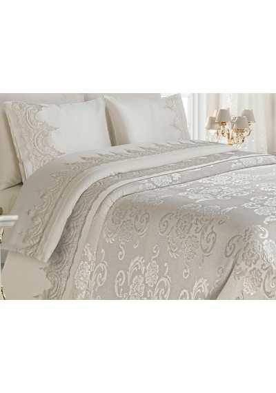 Çeyiz Diyarı Violet Pike Takımı 6 Parça Krem Violet