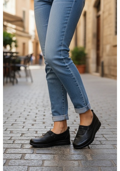 Dosa Shoes 972 Siyah Babet Anne Ayakkabısı-kahve Siyah