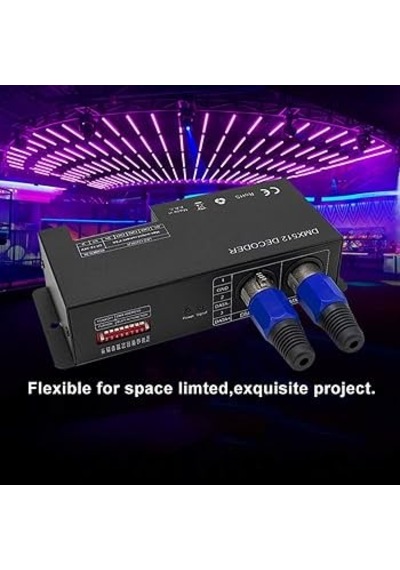 Dmx-512 Dekoder Dijital Ekran Dimmer Sürücü Rgbw 4 Kanal Led Kontrol Cihazı Şerit Band Dc12v-24v 348w