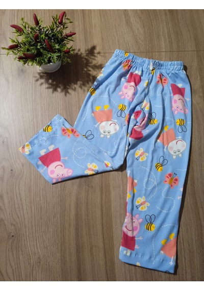 Peppa Pig Figürlü Desenli Çocuk Takımı Açik Mavi