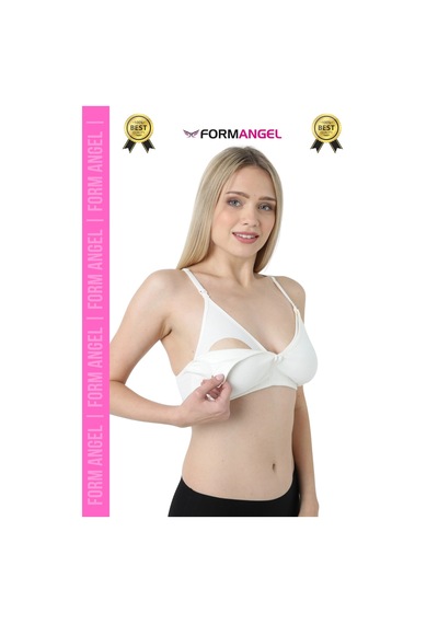 Form Angel Emzirme Sütyeni Klipsli Desteksiz Balensiz Hamile Lohusa Esnek Yumuşak Emzirme Sütyeni - 5 Adet Beyaz