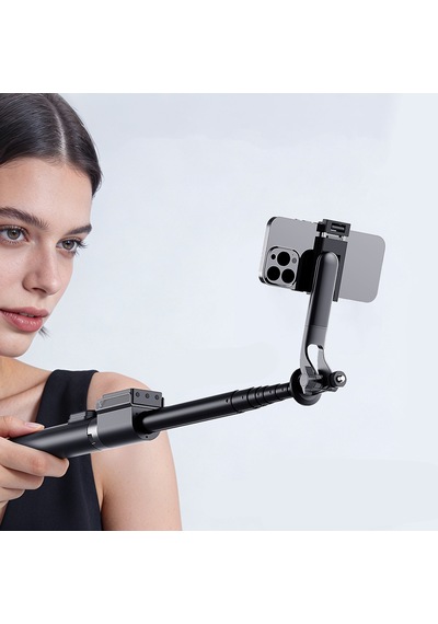 Lenyes Lph120 Uzaktan Kumandalı Çok Fonksiyonlu Sabitleyici Ekranlı Tripod Ve Selfie Çubuğu Siyah