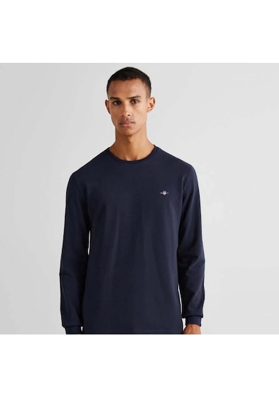 Gant Erkek Lacivert Slim Fit Bisiklet Yaka T-shirt-11247 Lacivert