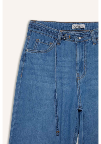 DeFacto Wide Leg Yüksek Bel Geniş Paça Uzun Yumuşak Jean Pantolon E1679AX25SMNM85