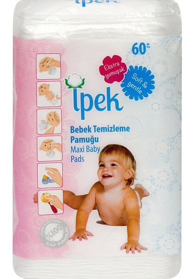 İpek Bebek Temizleme Pamuğu 60'lı 2 Adet