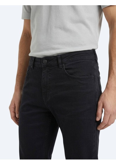 Kip Lacivert Dokuma Slim Fit Spor Pamuk Karışımlı Pantolon