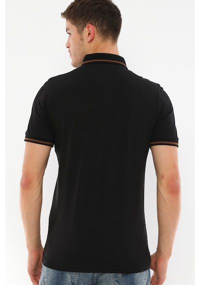T8586 Dewberry Erkek Polo Yaka T-shırt-siyah Siyah