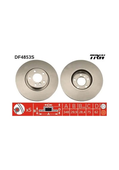 Bmw X6 40d Fren Diski On 2010-2018 Trw Df4853s 2adettir