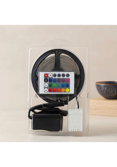 Jenerik 5m Rgb Şerit Led Ip65 Kumandalı Adaptörlü Smd2835 54 Led/m Çok Renkli