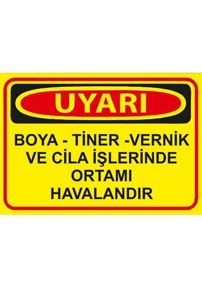 Boya Tiner Vernik Ve Cila İşlerinde Ortamı Havalandır Sticker 20x28 Cm