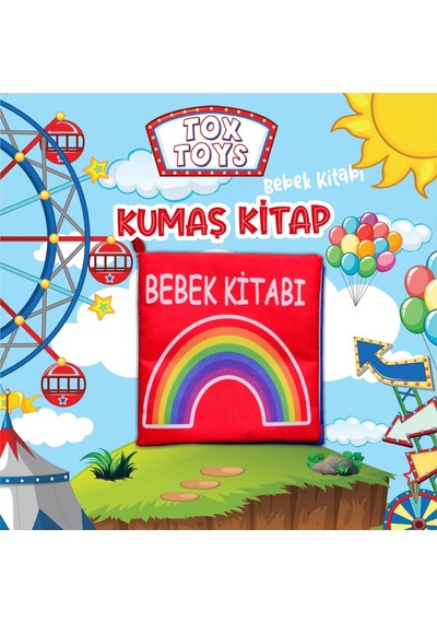 Tox Bebek Renkli Kumaş Sessiz Kitap T061 - Bez Kitap , Eğitici Oyuncak , Yumuşak Ve Hışırtılı