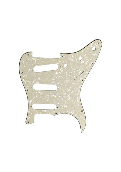 Stratocaster St Kasa Elektro Gitar Pickguard 3 Katmanlı 11 Delikli Beyaz Krem Desenli