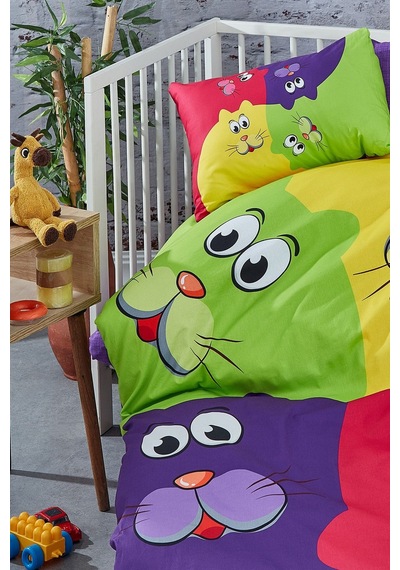Bonjardinhome Dijital Baskılı 3d Pamuklu Bebek Nevresim Takımı Mor