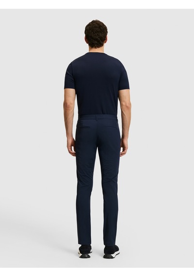 Cacharel Lacivert Slim Fit Beli Lastikli Kanvas Pantolon