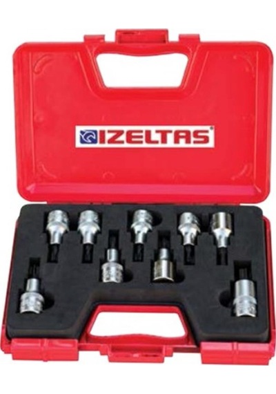 İzeltaş 1/2" Lokmalı Torx Uç Takımı 60mm 9 Parça
