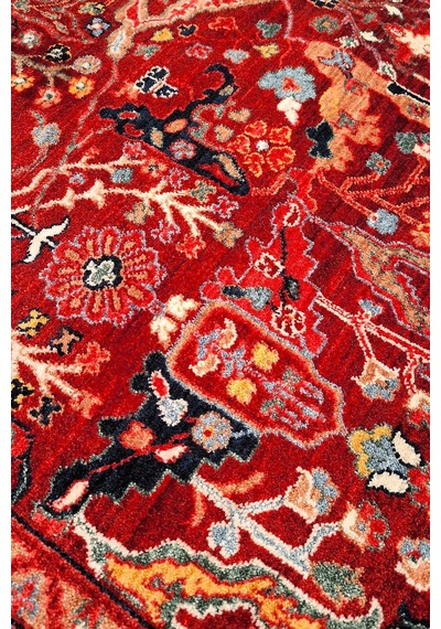 Afghan Antik Desenli Otantik Görünümlü Esoteric Vintage Kırmızı Halı Af06 Kırmızı-mavi