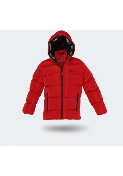 Slazenger NEONS Çocuk Kapüşonlu Şişme Kırmızı Mont & Kaban