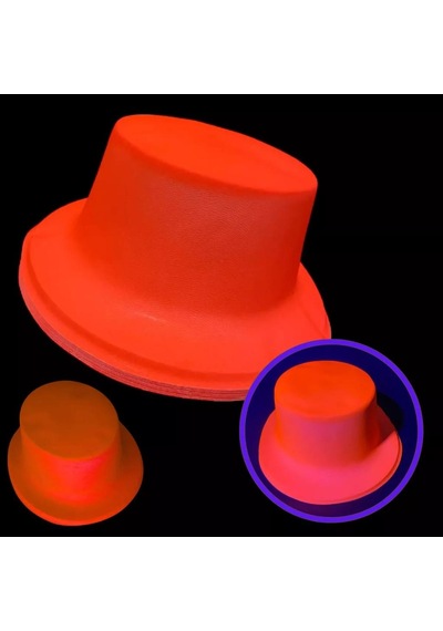 Neon Partisi Turuncu Renk Plastik Fötr Şapka Diğer