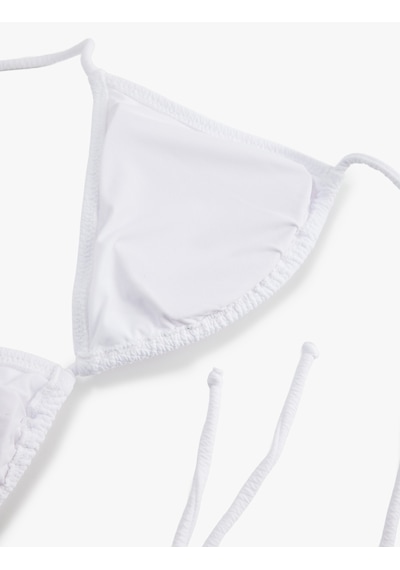 Koton Dokulu Üçgen Bikini Üstü Beyaz 6sak10010mm