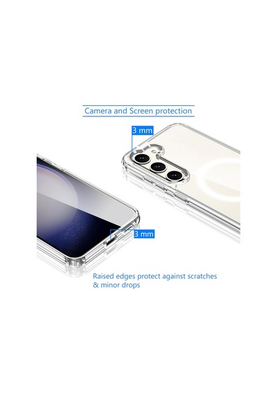 Samsung Galaxy Uyumlu S23 Kılıf Magsafe Özellikli Şeffaf Silikon Kapak Şeffaf