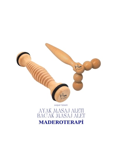 Maderoterapi Ayak Roller Ayak Altı, Baldır 2 Li Set Masaj Aleti