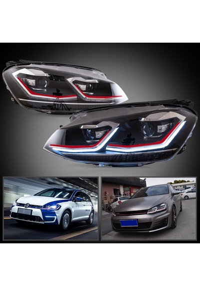 Vw Golf 7 2015-h.b Mk7 7.5 Dizayn Kayar Sinyalli Kırmızı J Ön Far