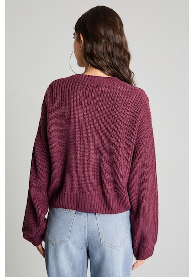 Defacto Regular Fit V Yaka Basic Düz Düğme Kapamalı Triko Hırka U2052az26wnbr162 Bordo-br162
