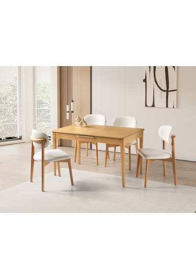Paris Norte Lak Panel Mutfak Masa Sandalye Takımı 80x130cm Kayın