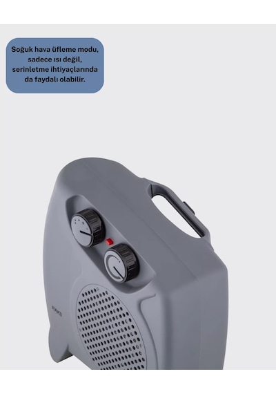 Fanlı Oda Isıtıcısı Termostat Kontrollü Soğuk Hava Üfleme Modu Yeni Nesil Mh-hs2012-4348 Diğer